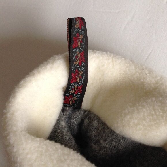 Christmas Holiday Hanging Stocking Gray Fleece - Picture 3 of 3